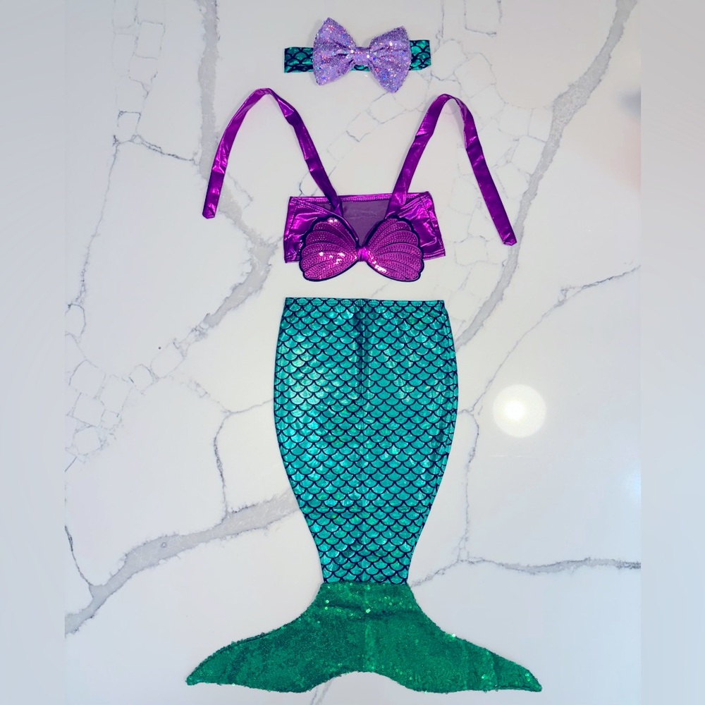 Purple and Green Halloween Mermaid Costume